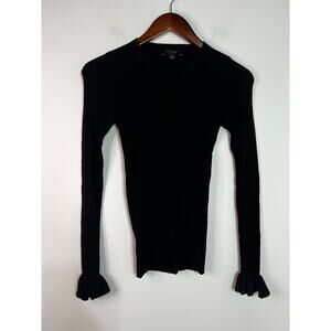 Ann Taylor 100% Merino Wool Sweater Size XS Ribbed in black